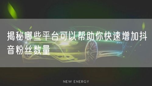 揭秘哪些平台可以帮助你快速增加抖音粉丝数量