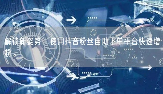 解锁新姿势！使用抖音粉丝自助下单平台快速增粉。