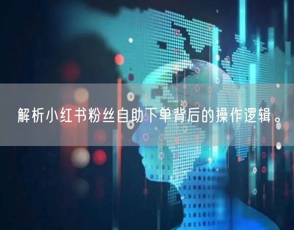 解析小红书粉丝自助下单背后的操作逻辑。