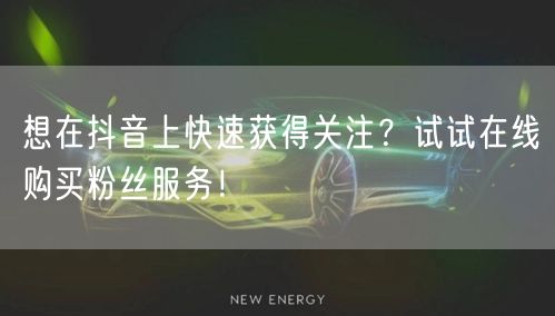 想在抖音上快速获得关注？试试在线购买粉丝服务！