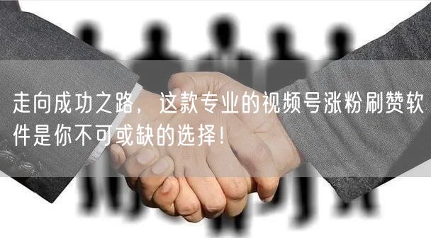 走向成功之路，这款专业的视频号涨粉刷赞软件是你不可或缺的选择！