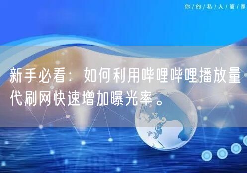 新手必看：如何利用哔哩哔哩播放量代刷网快速增加曝光率。