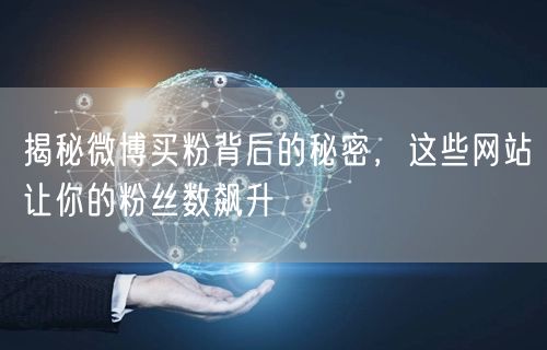 揭秘微博买粉背后的秘密，这些网站让你的粉丝数飙升