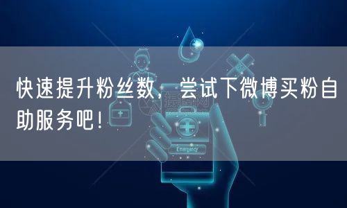 快速提升粉丝数，尝试下微博买粉自助服务吧！