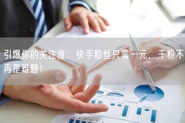 引爆你的关注度：快手粉丝只需一元，千粉不再是难题！