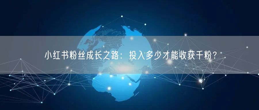 小红书粉丝成长之路：投入多少才能收获千粉？