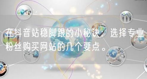 在抖音站稳脚跟的小秘诀：选择专业粉丝购买网站的几个要点。