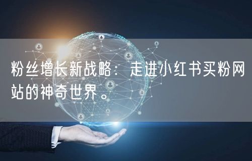 粉丝增长新战略：走进小红书买粉网站的神奇世界。