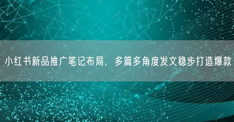 小红书新品推广笔记布局，多篇多角度发文稳步打造爆款