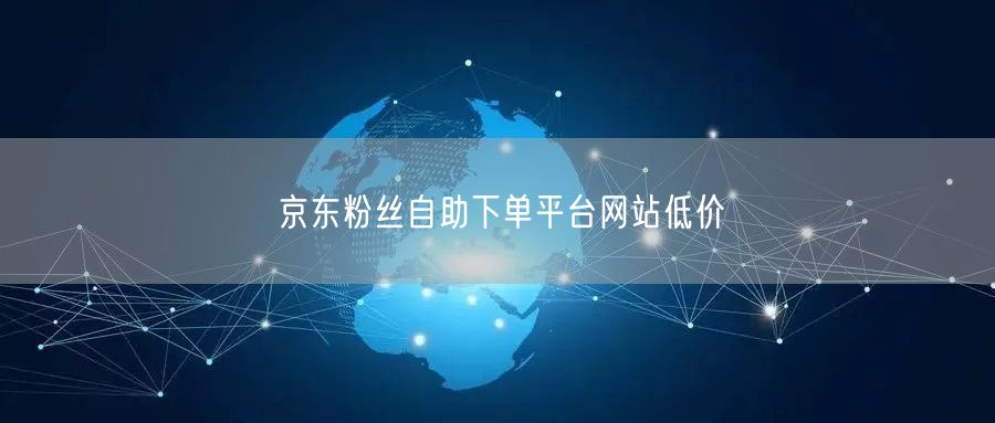京东粉丝自助下单平台网站低价