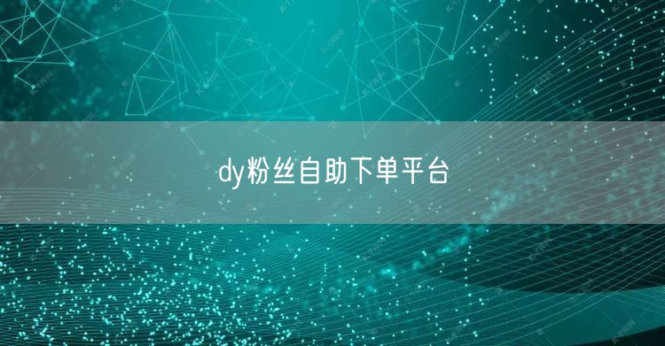 dy粉丝自助下单平台