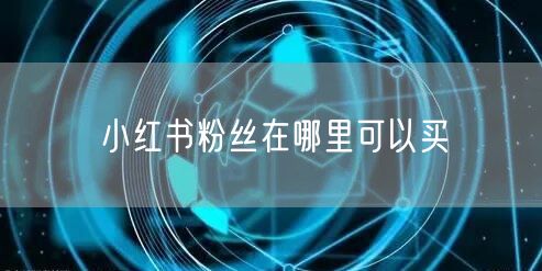 小红书粉丝在哪里可以买