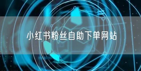 小红书粉丝自助下单网站