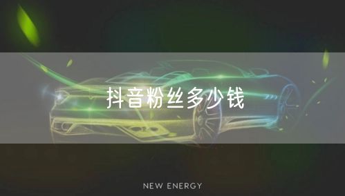 抖音粉丝多少钱