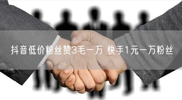 抖音低价粉丝赞3毛一万 快手1元一万粉丝