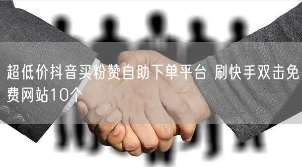 超低价抖音买粉赞自助下单平台 刷快手双击免费网站10个