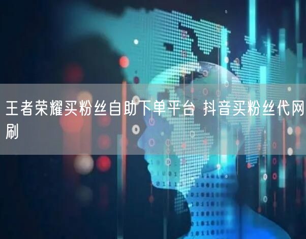 王者荣耀买粉丝自助下单平台 抖音买粉丝代网刷