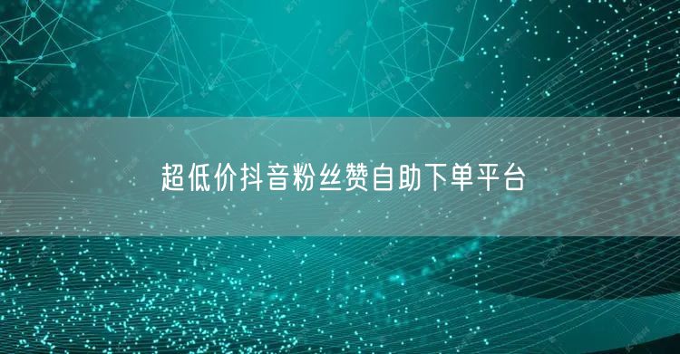 超低价抖音粉丝赞自助下单平台