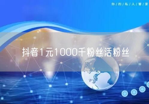 抖音1元1000千粉丝活粉丝