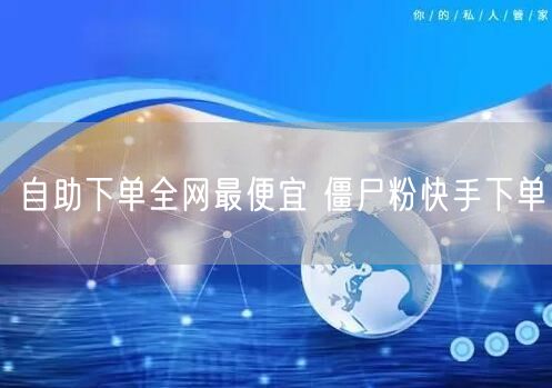 自助下单全网最便宜 僵尸粉快手下单