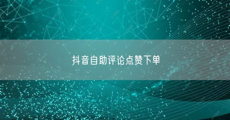 抖音自助评论点赞下单